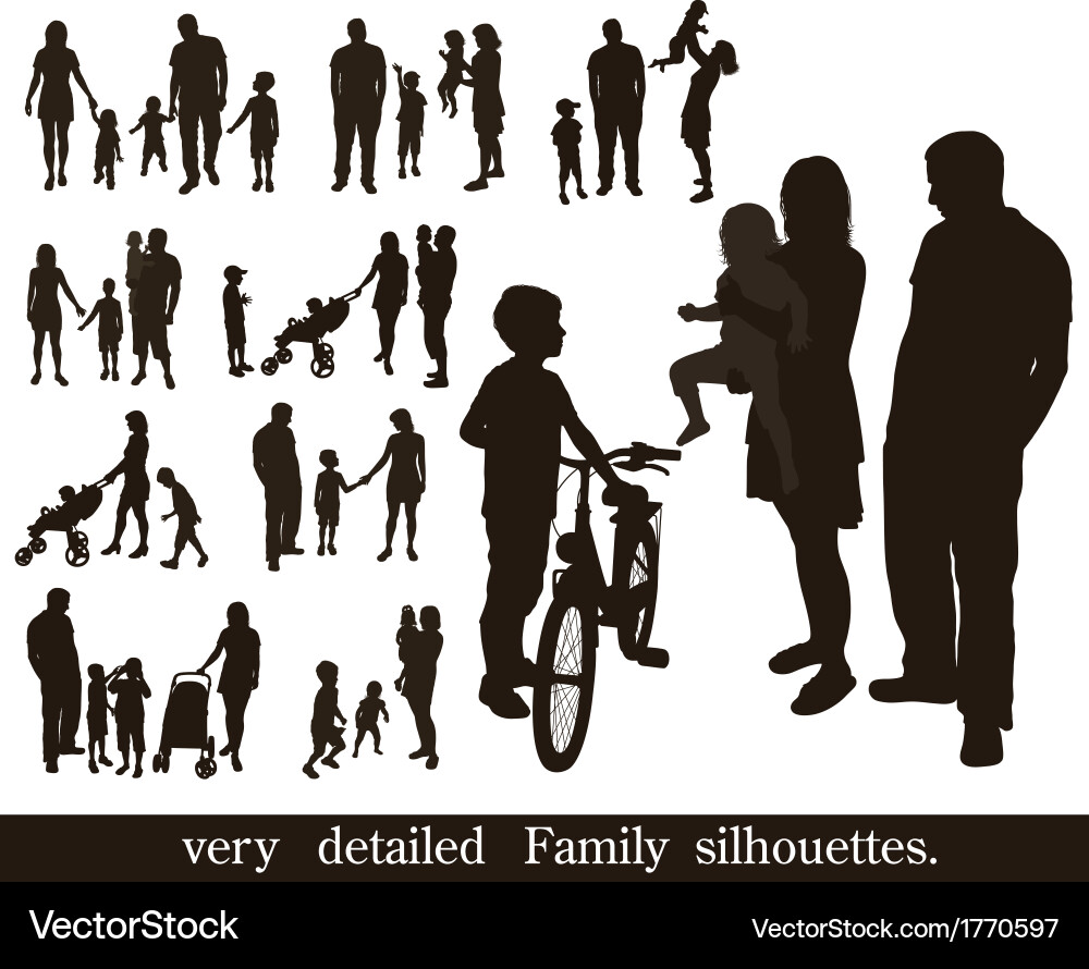 Family Silhouette Collection Vector Image