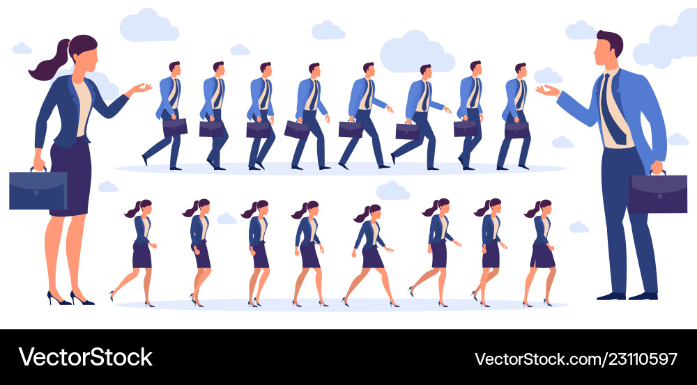 Flat Character Animation Set Vector Image