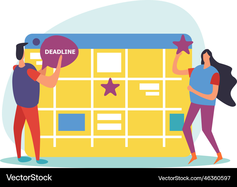 Flat deadline calendar composition Flat deadline calendar composition vector image
