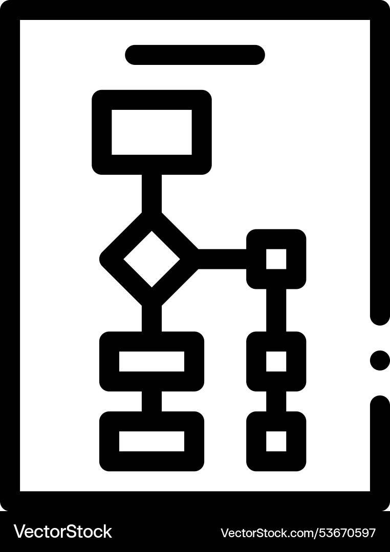 Flow chart icon thin linear style design isolated Flow chart icon thin linear style design isolated vector image