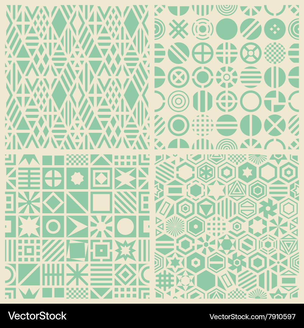 Geometric patterns set vector image