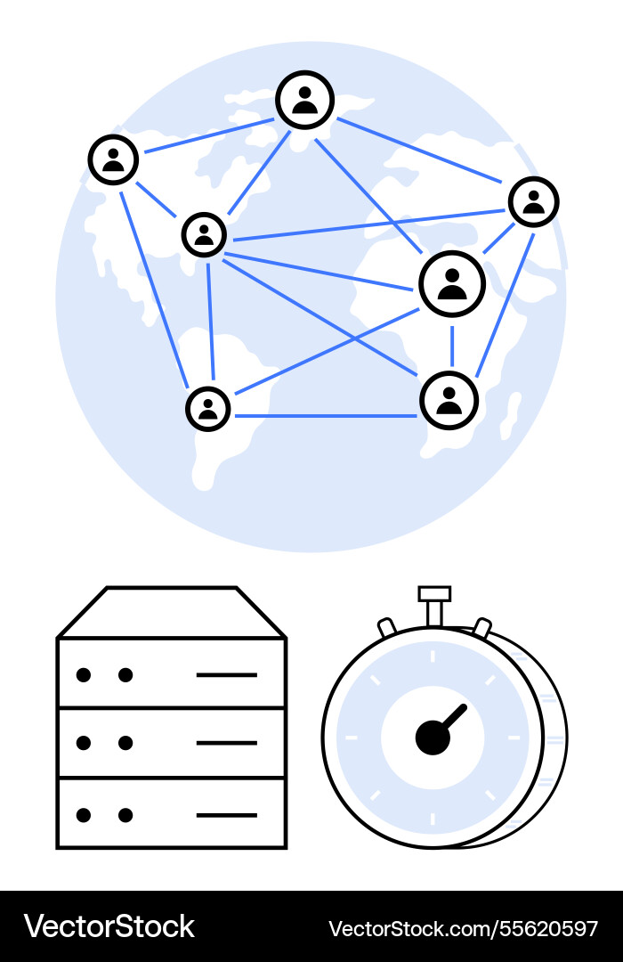 Global network connectivity with user nodes data Global network connectivity with user nodes data vector image