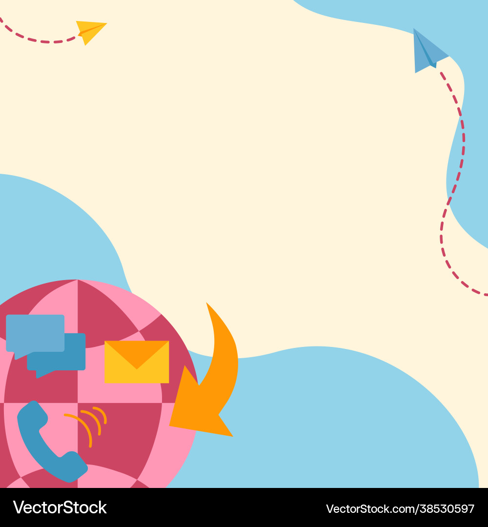 Internet network drawing with colorful messaging Vector Image