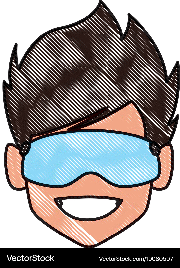 Man with winter googles face Vector Image
