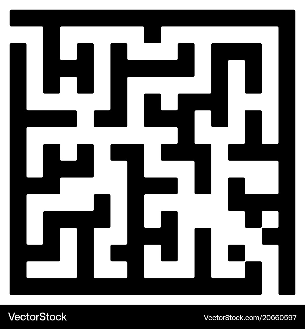 Maze game labyrinth with entry and exit Vector Image