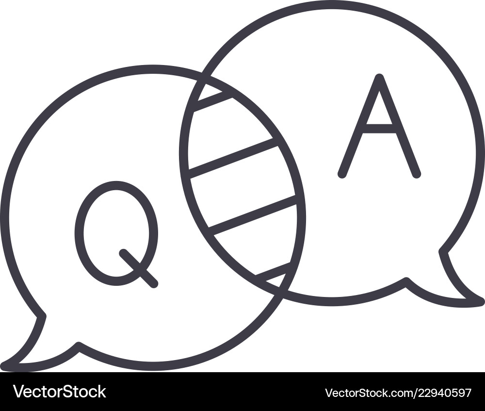 Questions and answers line icon concept Questions and answers line icon concept vector image