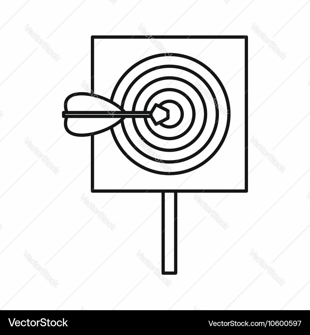 Red target and dart icon outline style vector image