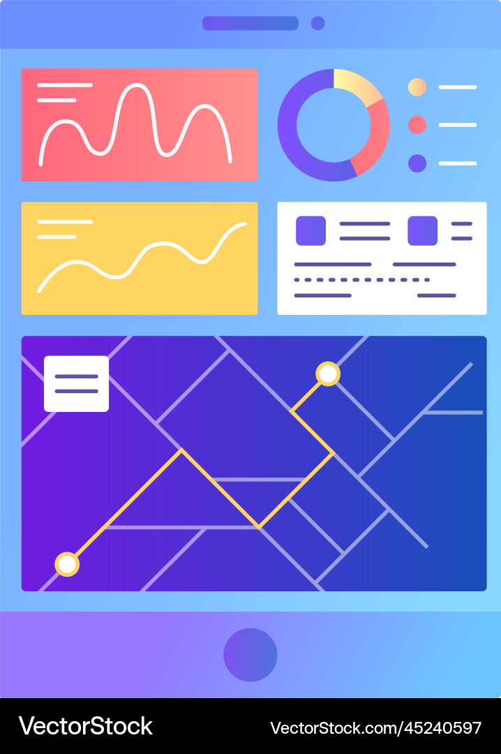 Running app map ui icon dashboard design vector image