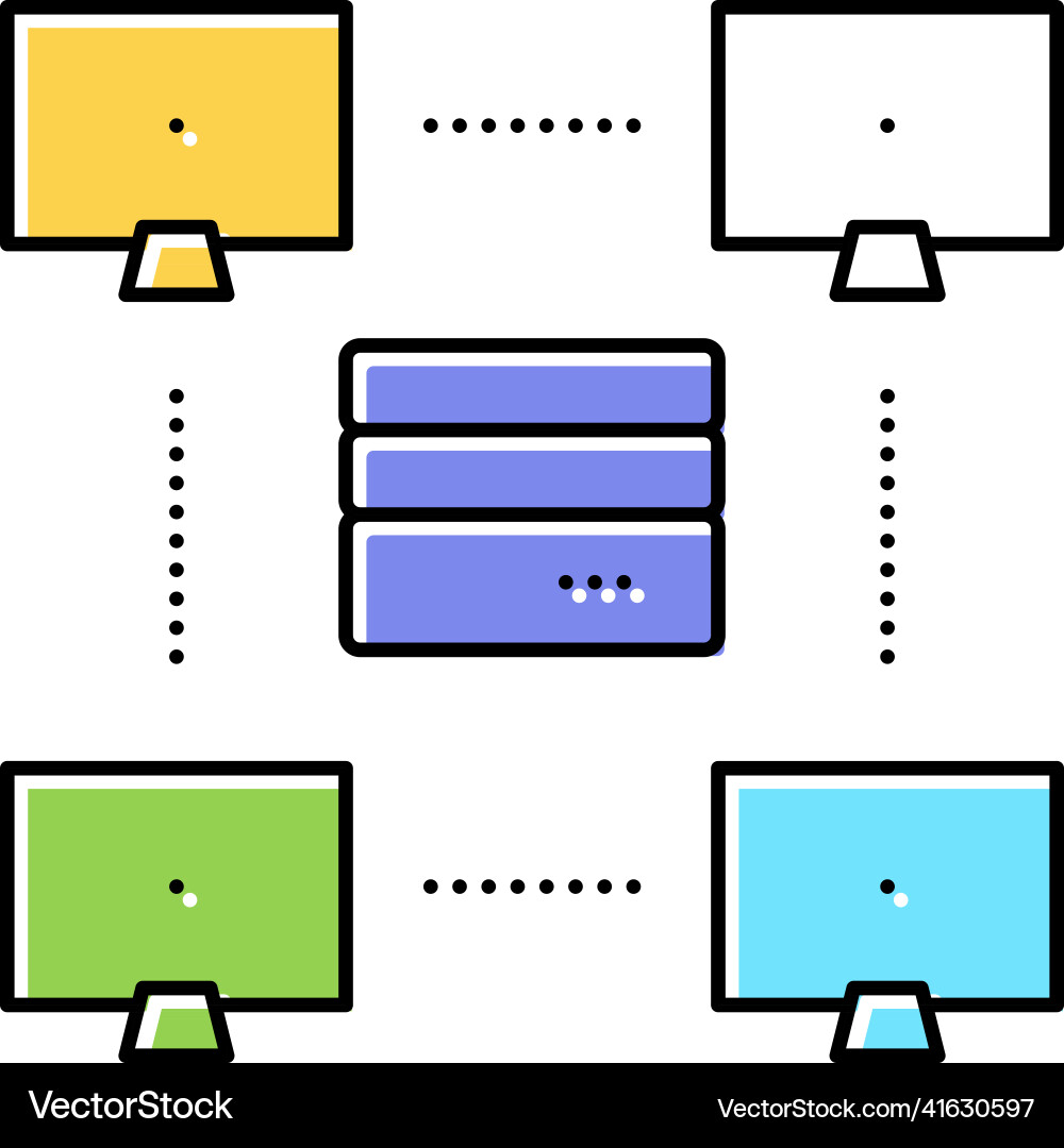 Server computers color icon vector image