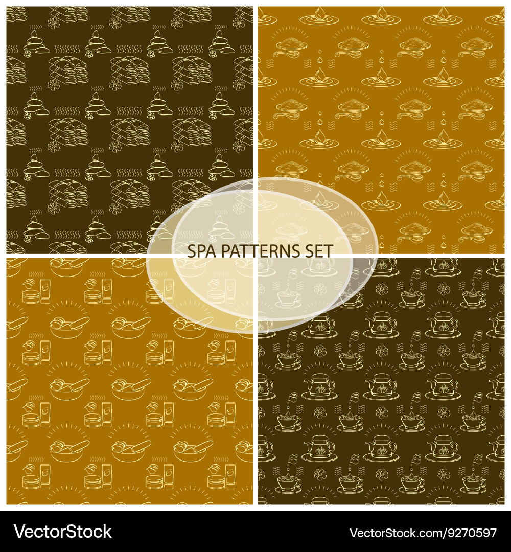 Set spa themed seamless patterns Vector Image