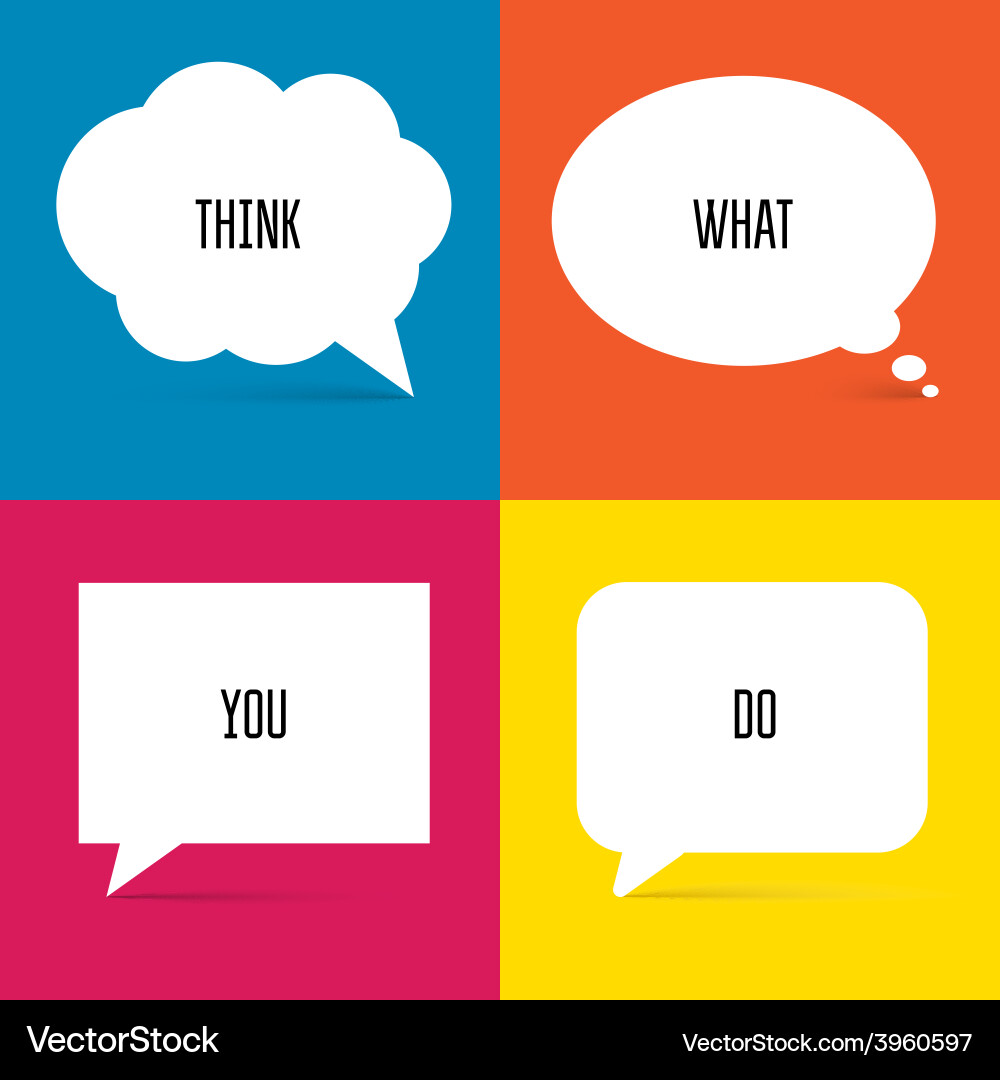 White speech bubbles set 1 Royalty Free Vector Image