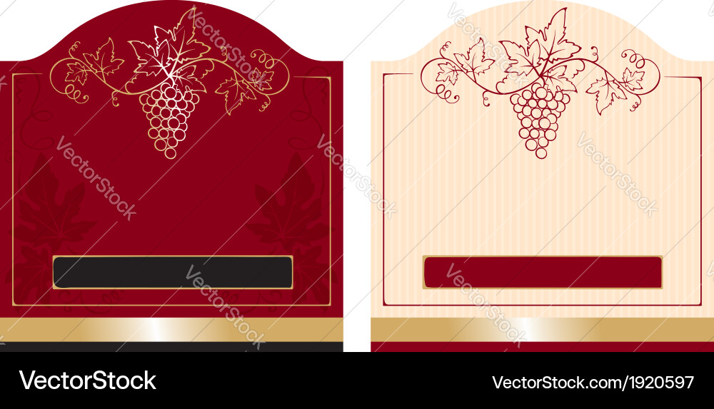 Wine Label Patterns & Decorative Elements vector image