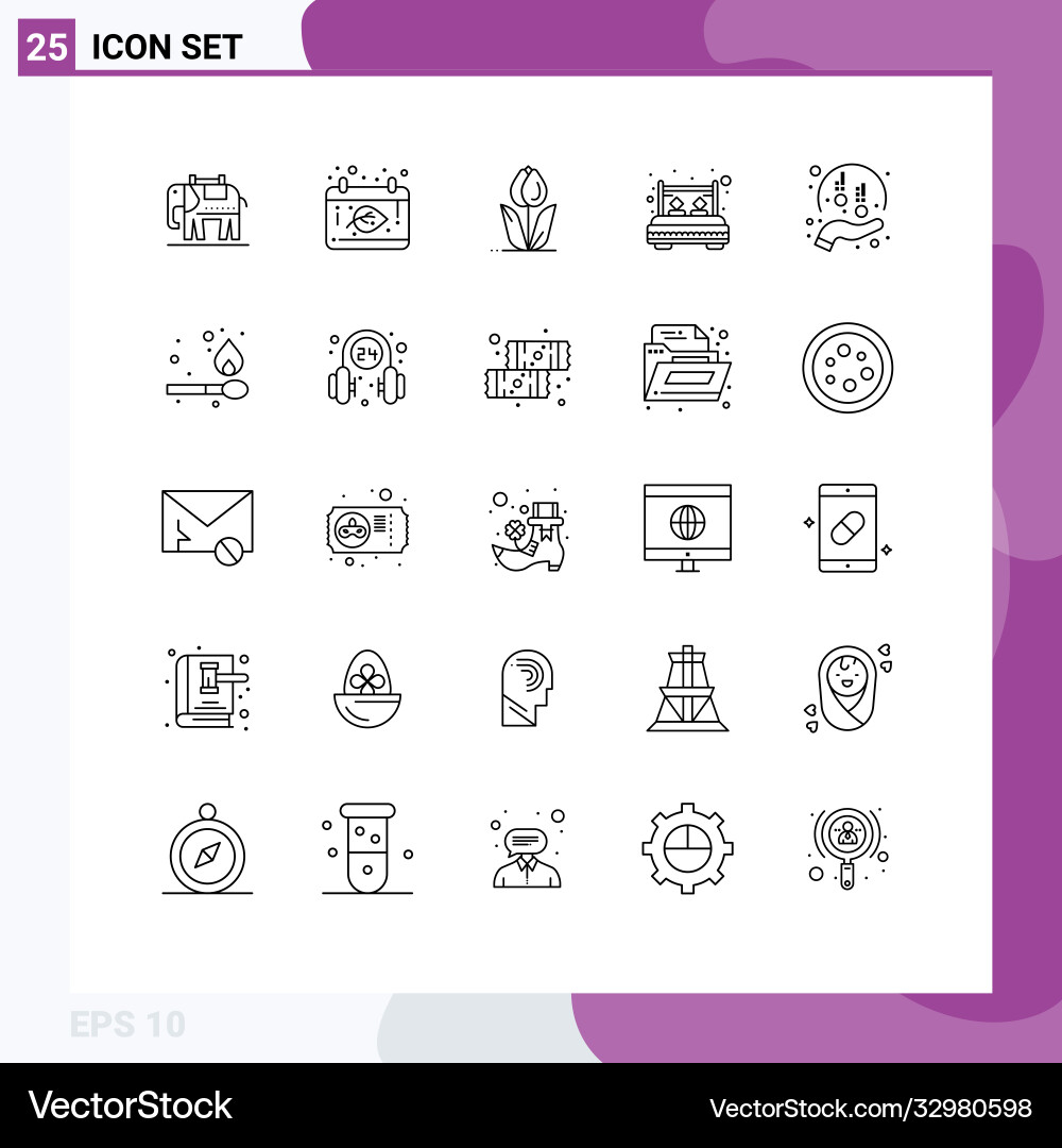 25 universal lines set for web and mobile Vector Image