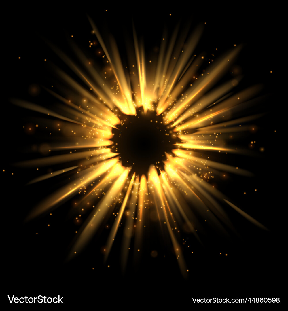 Abstract gold light exploding effect Abstract gold light exploding effect vector image