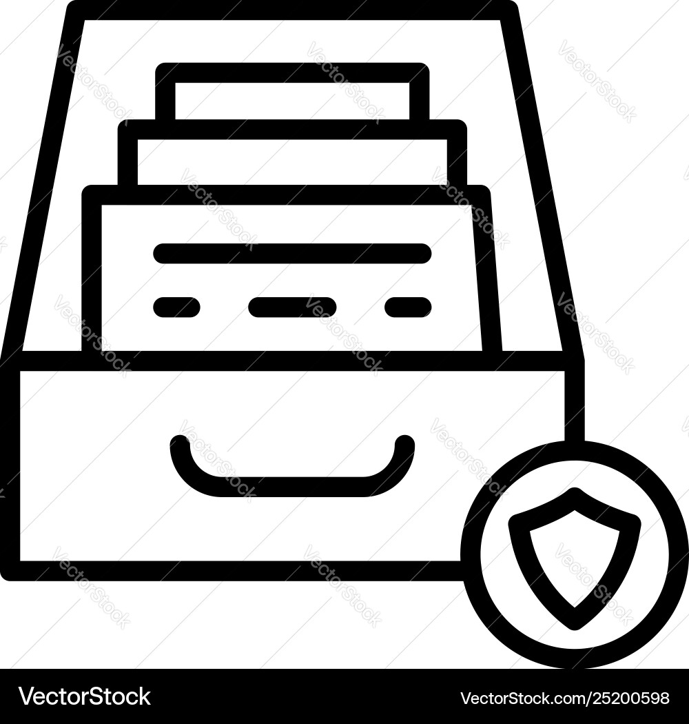 Archive box icon outline style Archive box icon outline style vector image