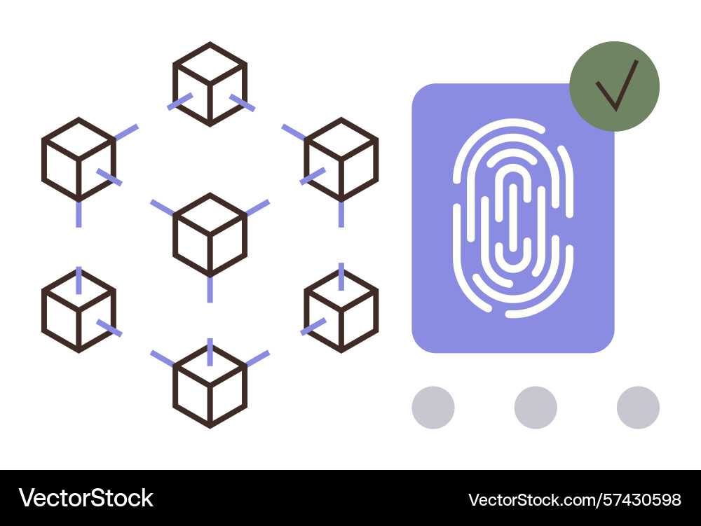 Blockchain network with biometric authentication Blockchain network with biometric authentication vector image