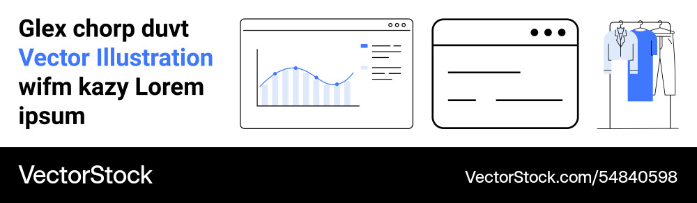 Business graph webpage interface and apparel Vector Image