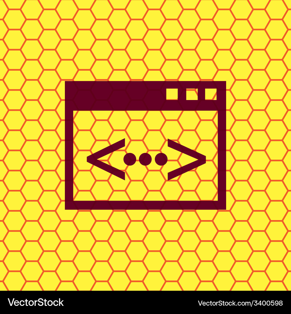 Code icon symbol flat modern web design with long Vector Image