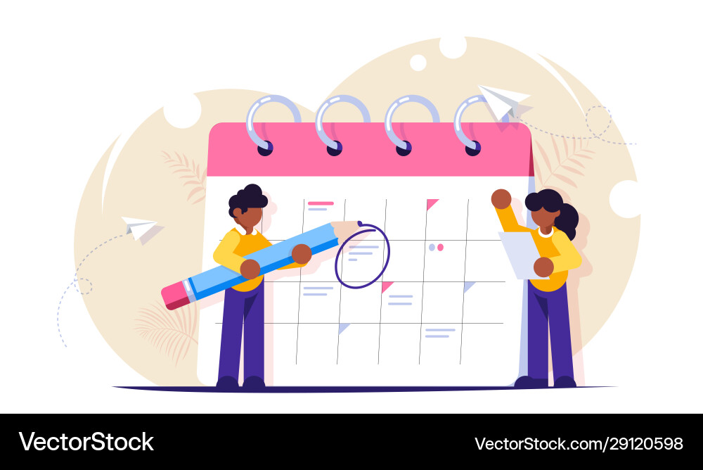 Concept planning tasks for week month Concept planning tasks for week month Vector Image