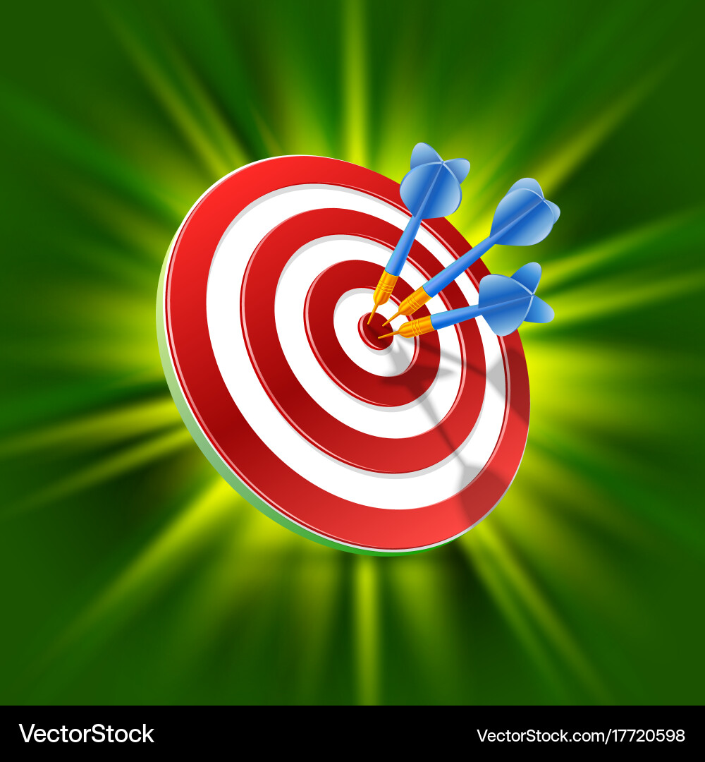 Dartboard with Darts - 3D Art Vector Image