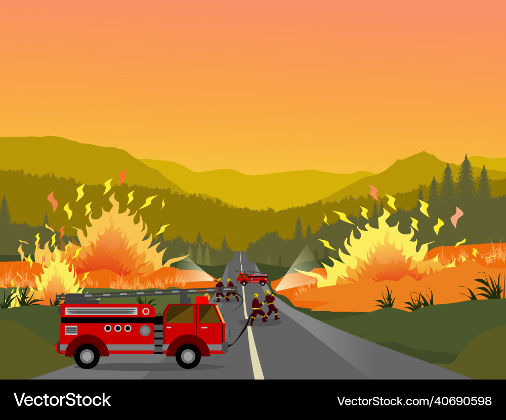 Feuerlöscher sprühen Wasser aus Feuerkraftwagen Feuerlöscher sprühen Wasser aus Feuerkraftwagen vektorbild