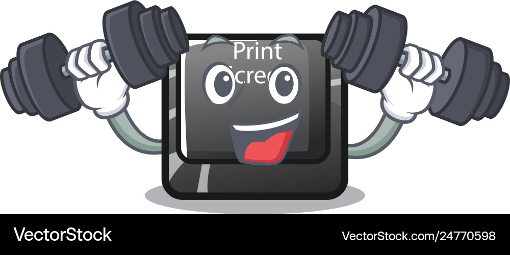 Fitness button print screen computer character Vector Image