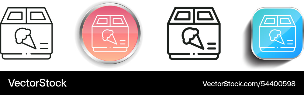 Freezer icon thin linear regular and button style vector image