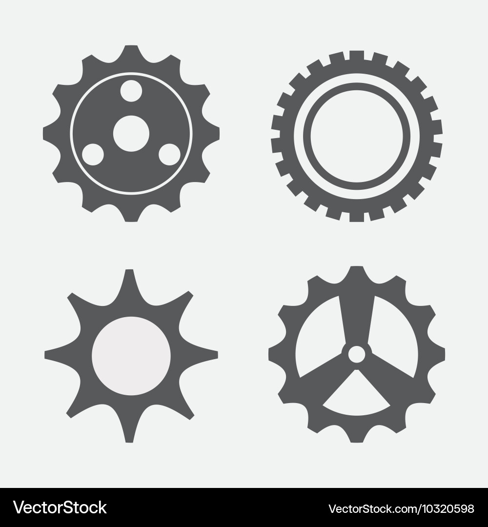 Gear cog machine part set design vector image