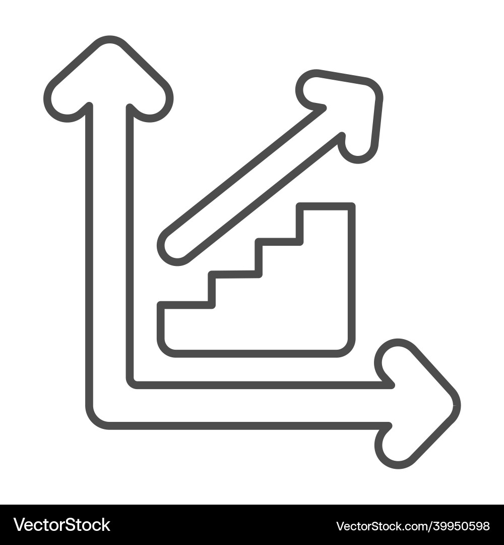 Ladder growth chart with steps going up and arrow Vector Image