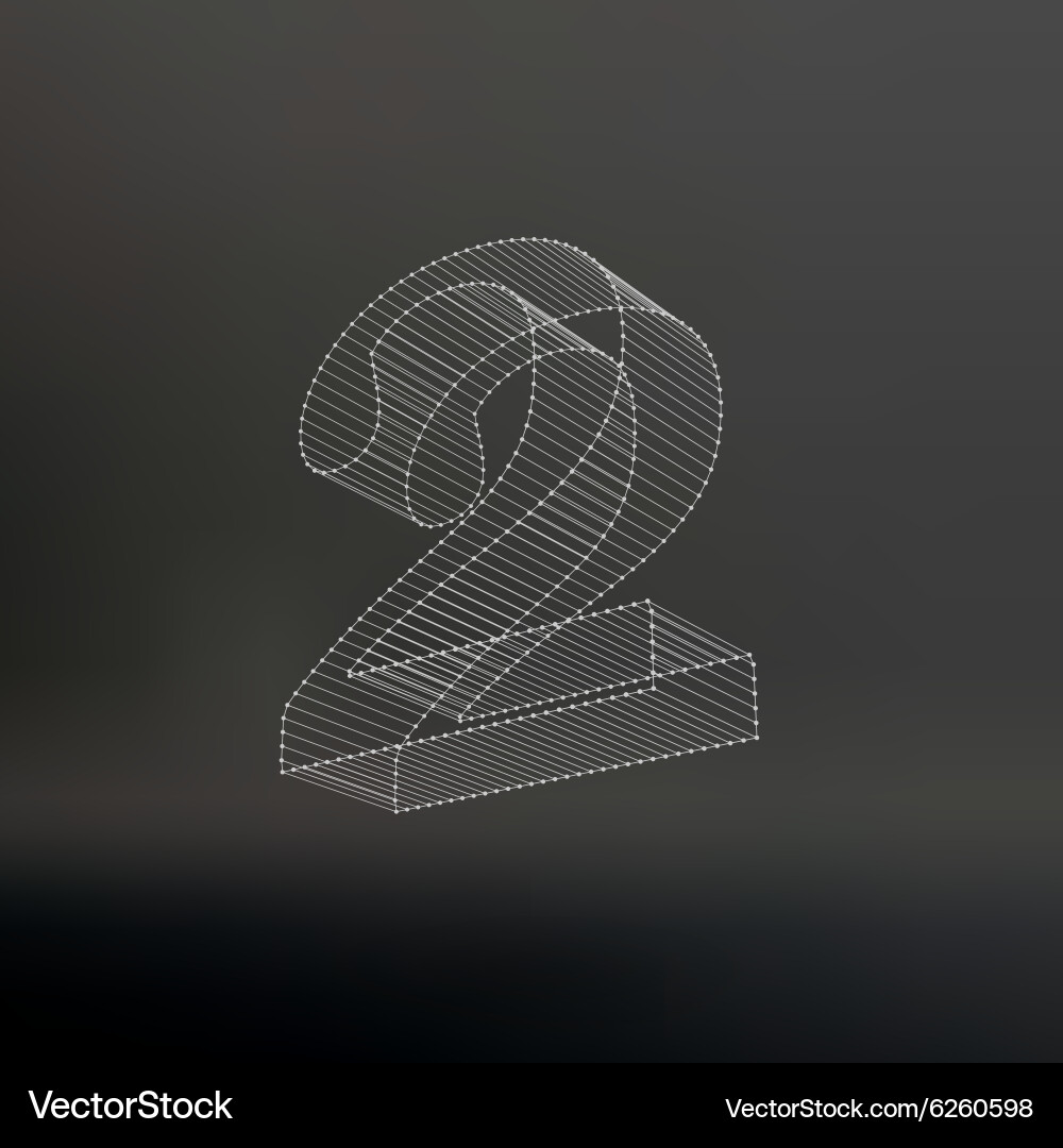 Low poly numbers font polygon number vector image