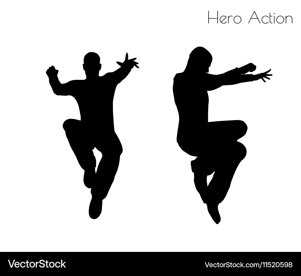 Man in hero action pose vector image
