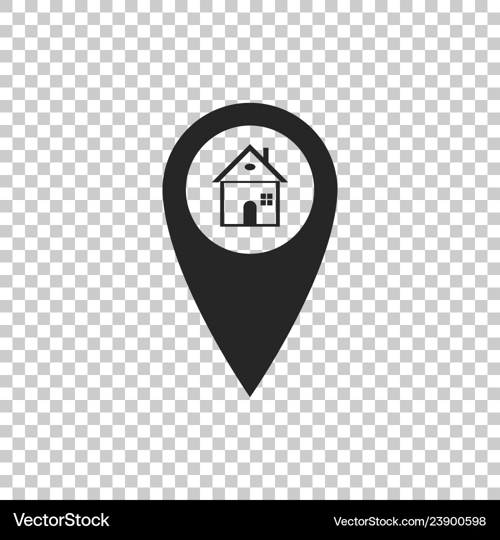 Map pointer with house icon isolated Vector Image