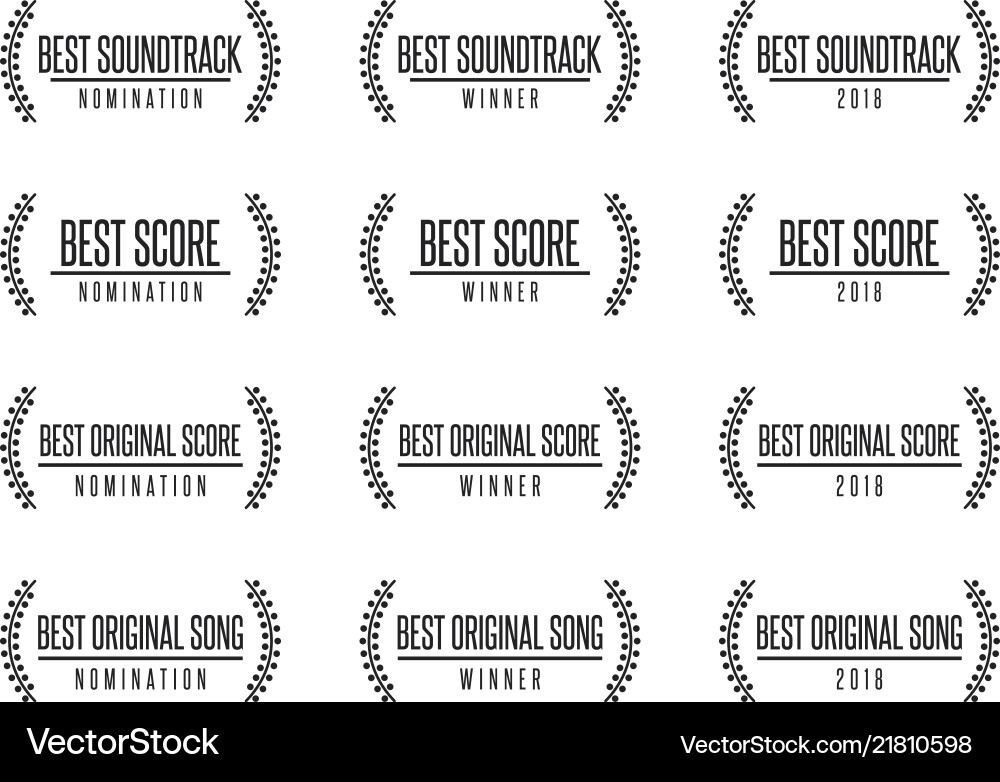 Movie award nomination winner icon set Movie award nomination winner icon set vector image