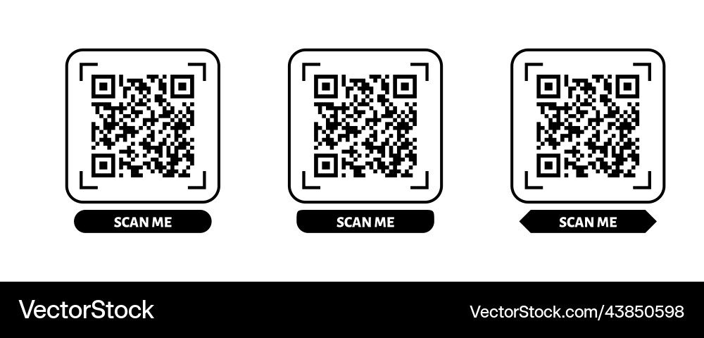 Scan me qr code design for payment text Scan me qr code design for payment text vector image