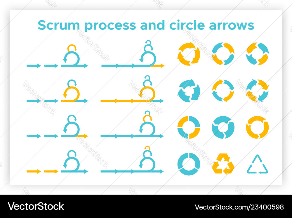Scrum-Info-Grafik-Diagramm-Element Set Scrum-Info-Grafik-Diagramm-Element Set vektorbild