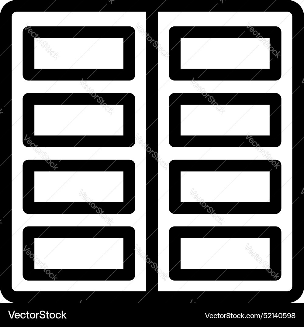 Server rack icon representing data storage Server rack icon representing data storage Vector Image