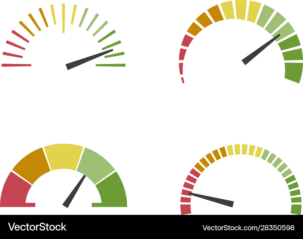 Set color tachometers flowmeter with indicator Set color tachometers flowmeter with indicator vector image