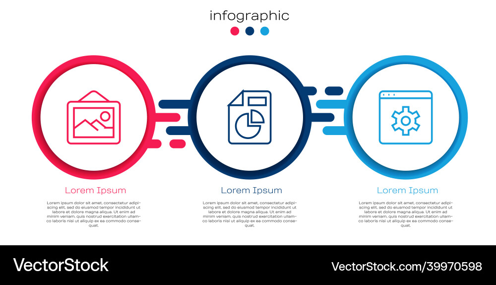 Set line picture landscape document with graph Set line picture landscape document with graph vector image