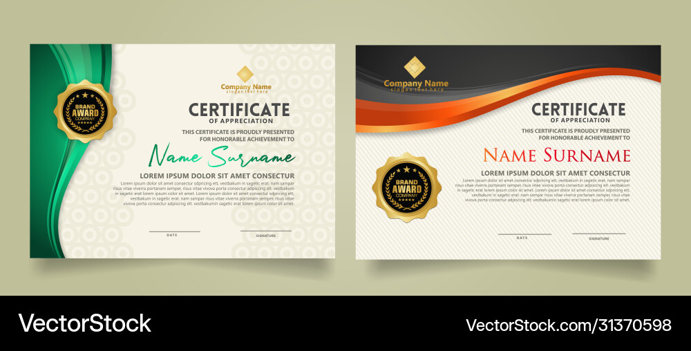 Set modern certificate template with flow lines Set modern certificate template with flow lines vector image