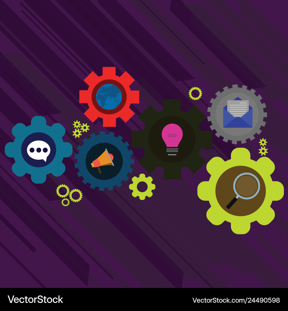 Set of global social networking icons inside Set of global social networking icons inside vector image