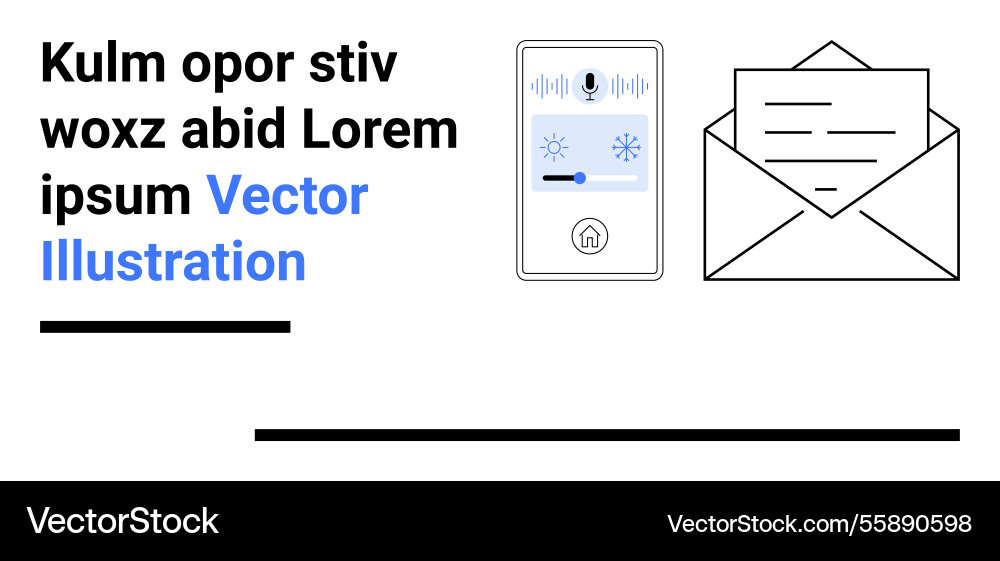 Smart device and envelope representing Vector Image