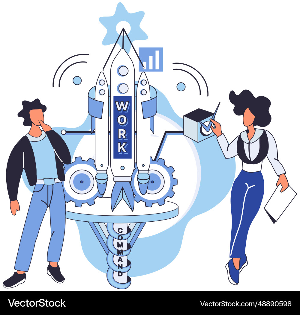 Team solving complex problems teamwork Team solving complex problems teamwork vector image