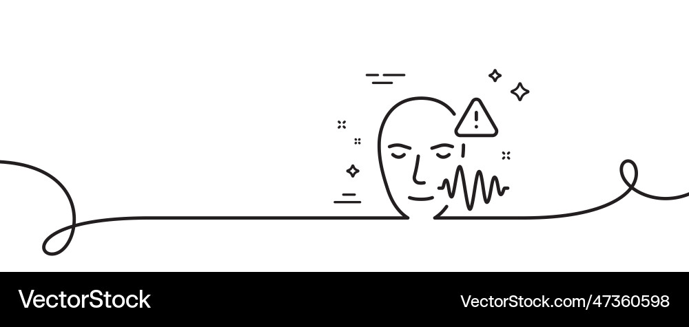 Voice wave line icon face scan sign continuous Voice wave line icon face scan sign continuous vector image
