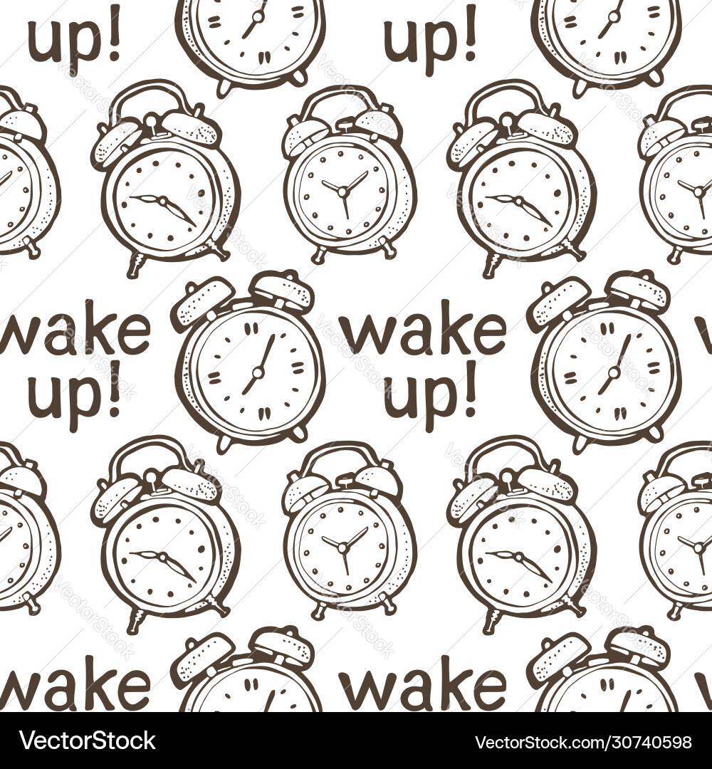 Wake up pattern seamless background from hand Wake up pattern seamless background from hand vector image