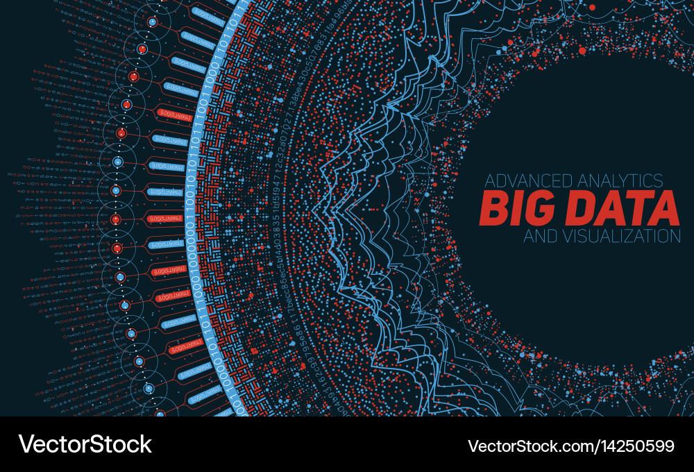 Big data circular visualization vector image