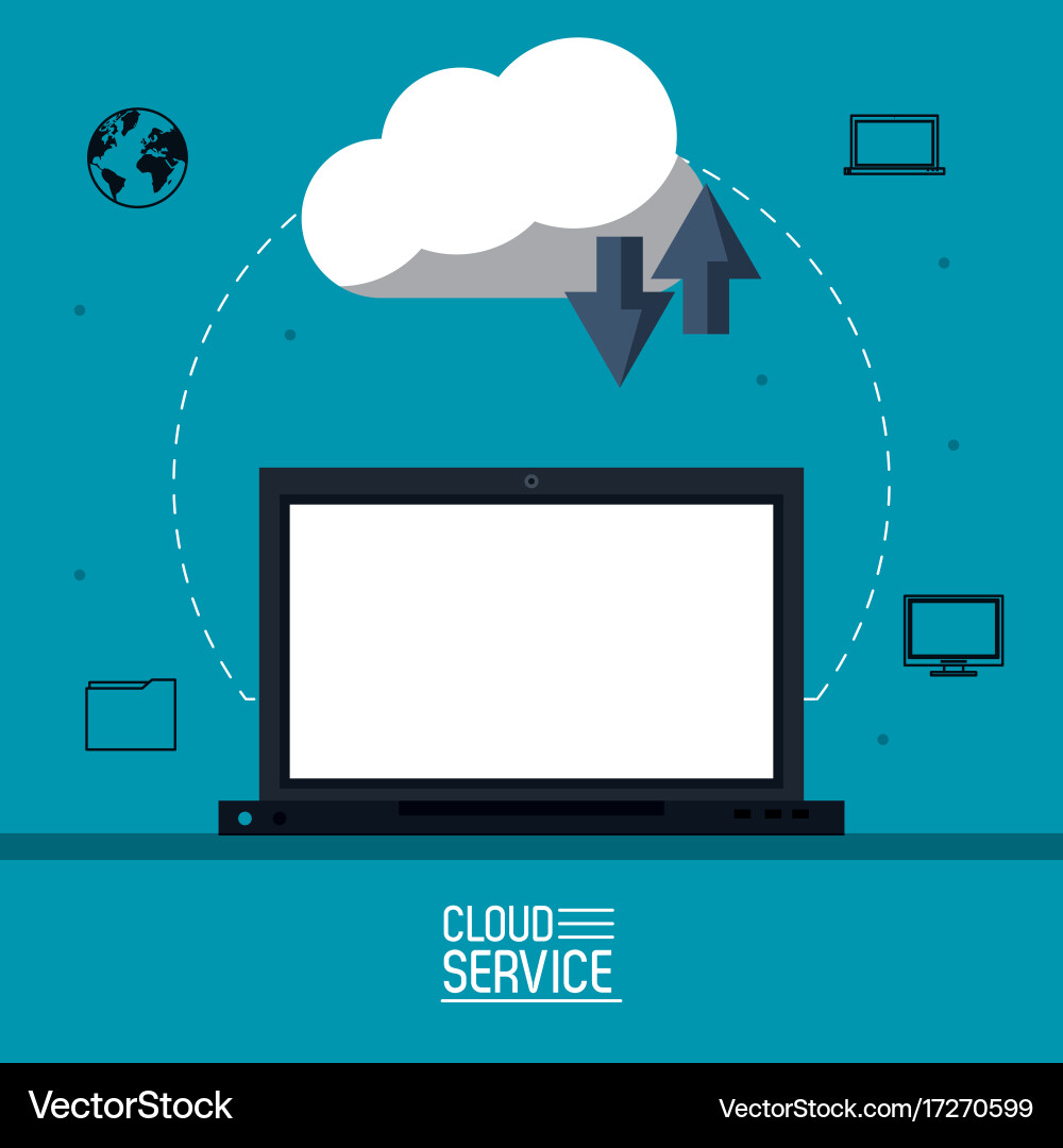 Cloud computing service vector image