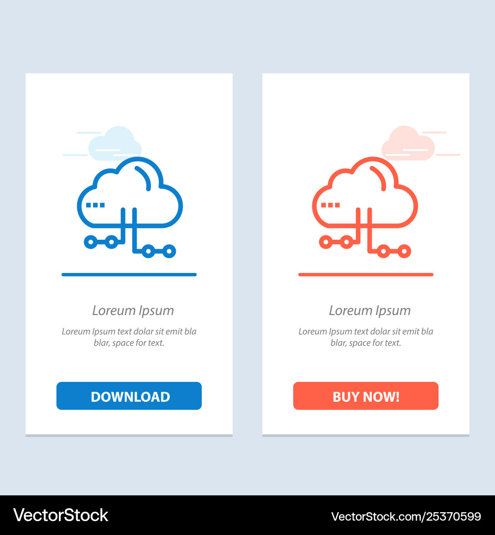 Cloud share computing network blue and red Cloud share computing network blue and red Vector Image