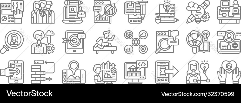 Digital transformation line icons linear set Digital transformation line icons linear set vector image