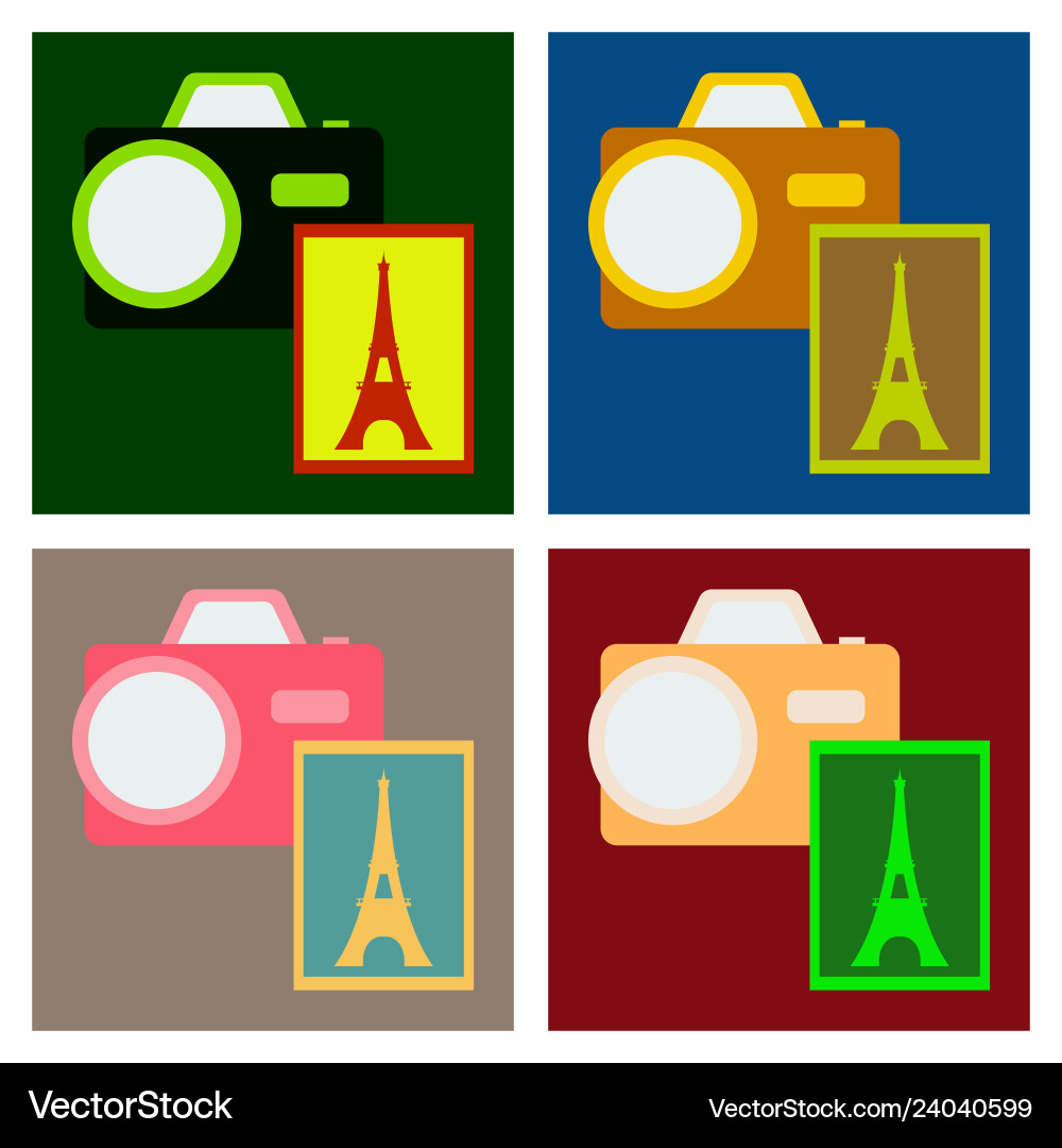 Eiffel tower with photo camera Vector Image