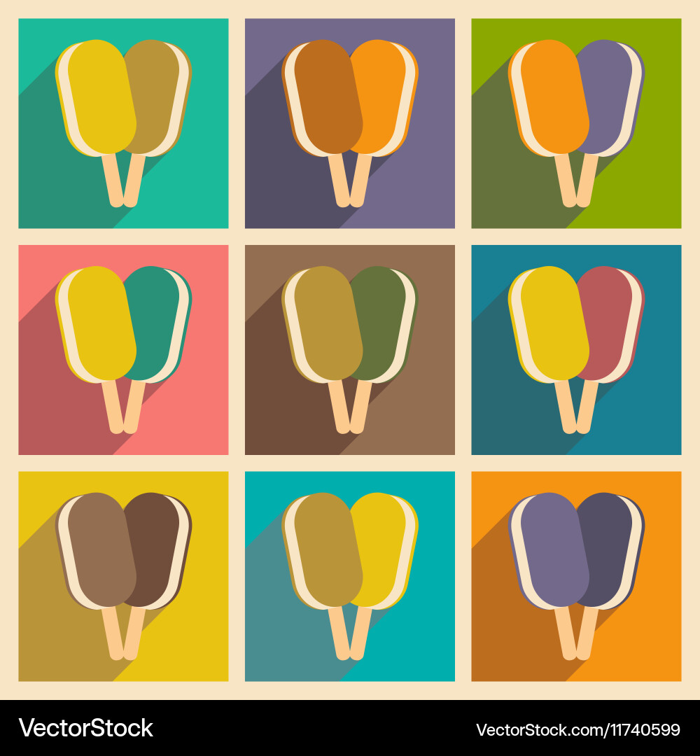 Flat with shadow concept and mobile application vector image